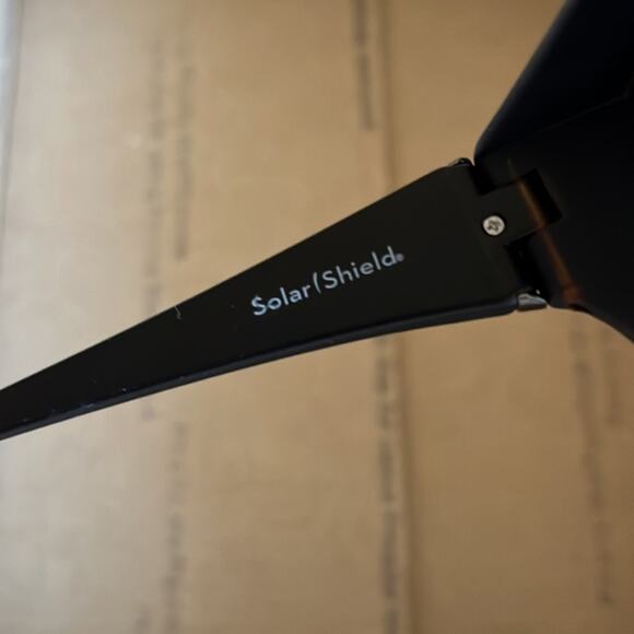 Solar Shield Fits Over Polarized Ombré Tortoise Sunglasses Black Brown M/L - Picture 7 of 11